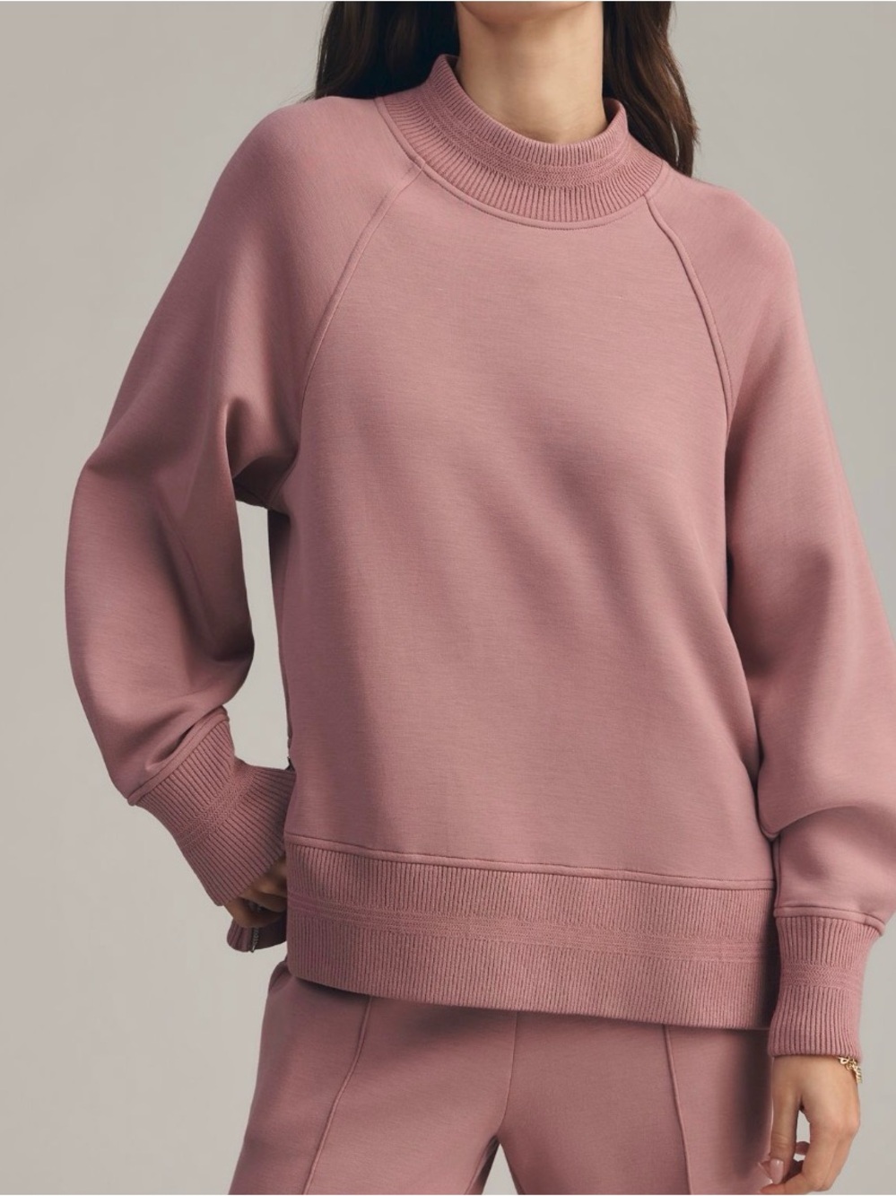 NWT Varley Loxley Ragland Boyfriend Sweatshirt with Side Zippers
